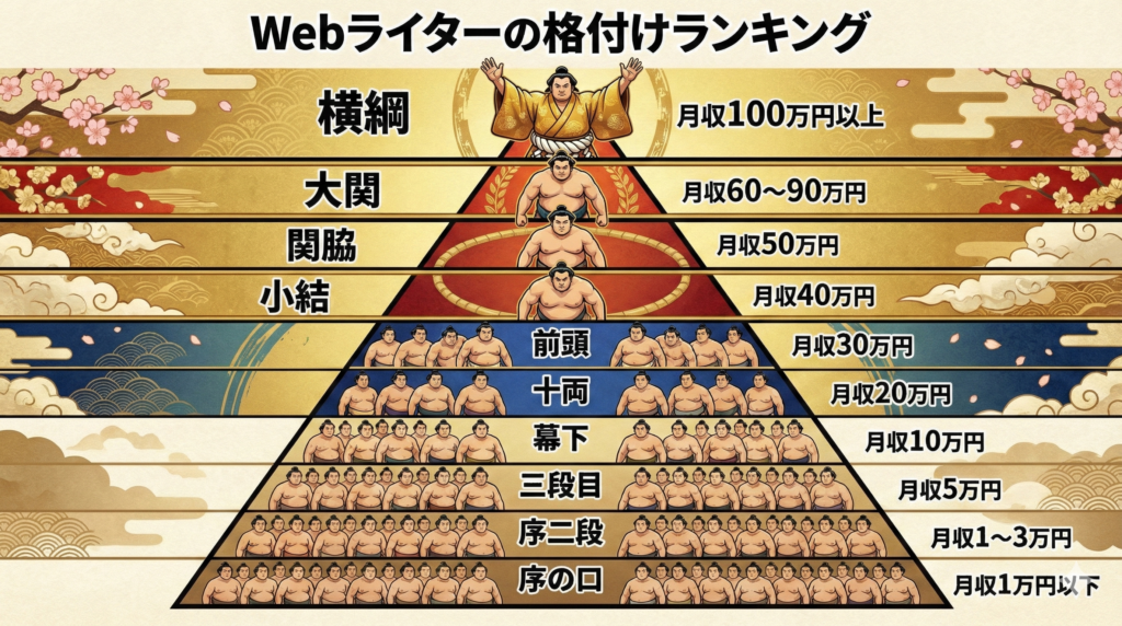 Webライターの格付けランキング
